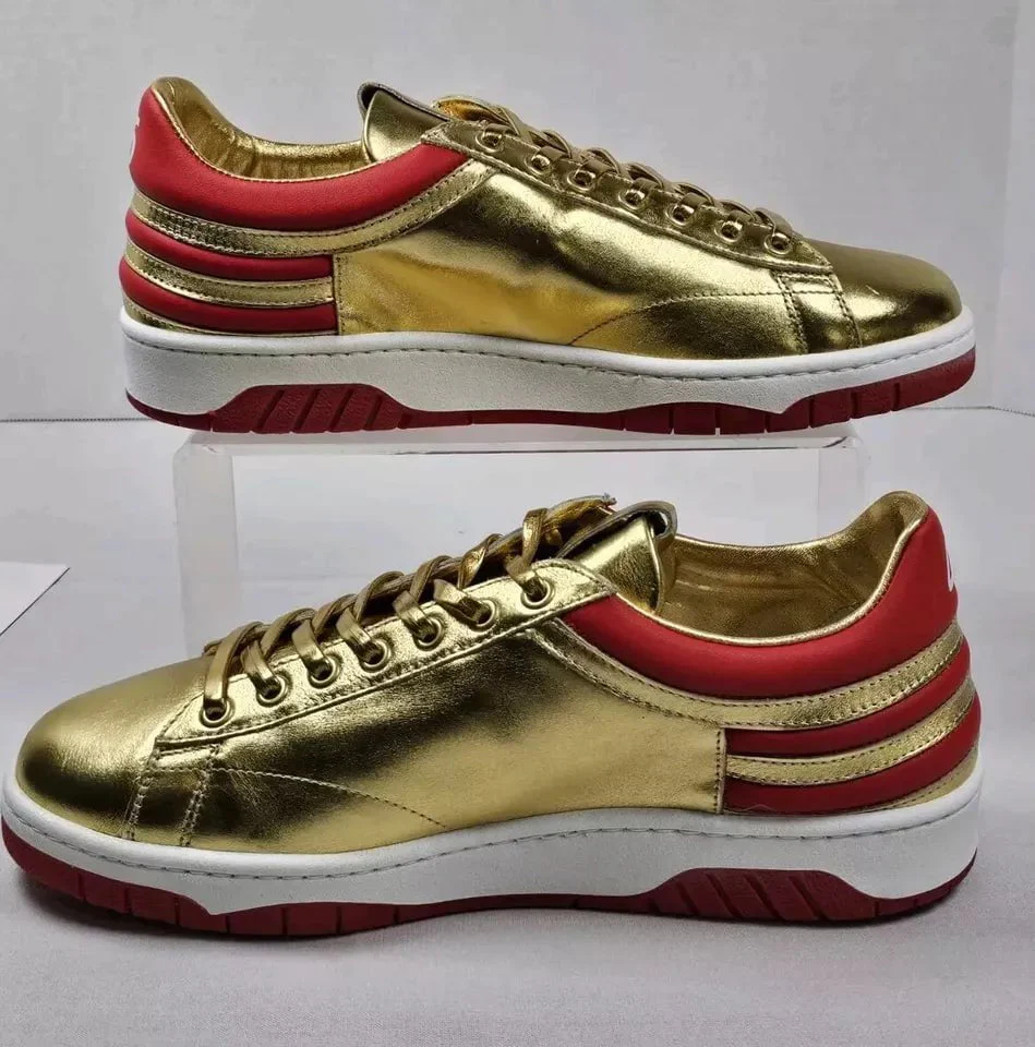 The Never Surrender Gold Low Top Sneakers - Image 3