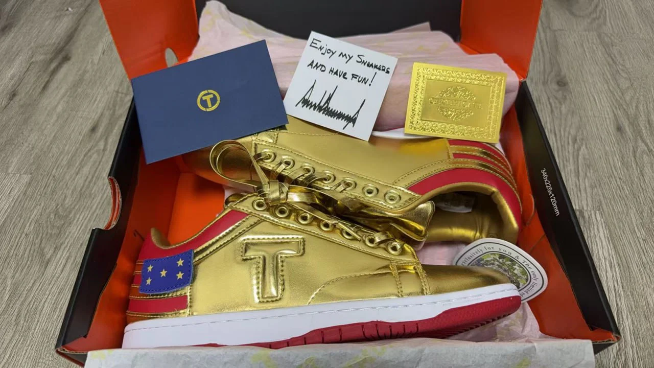 The Never Surrender Gold Low Top Sneakers - Image 4